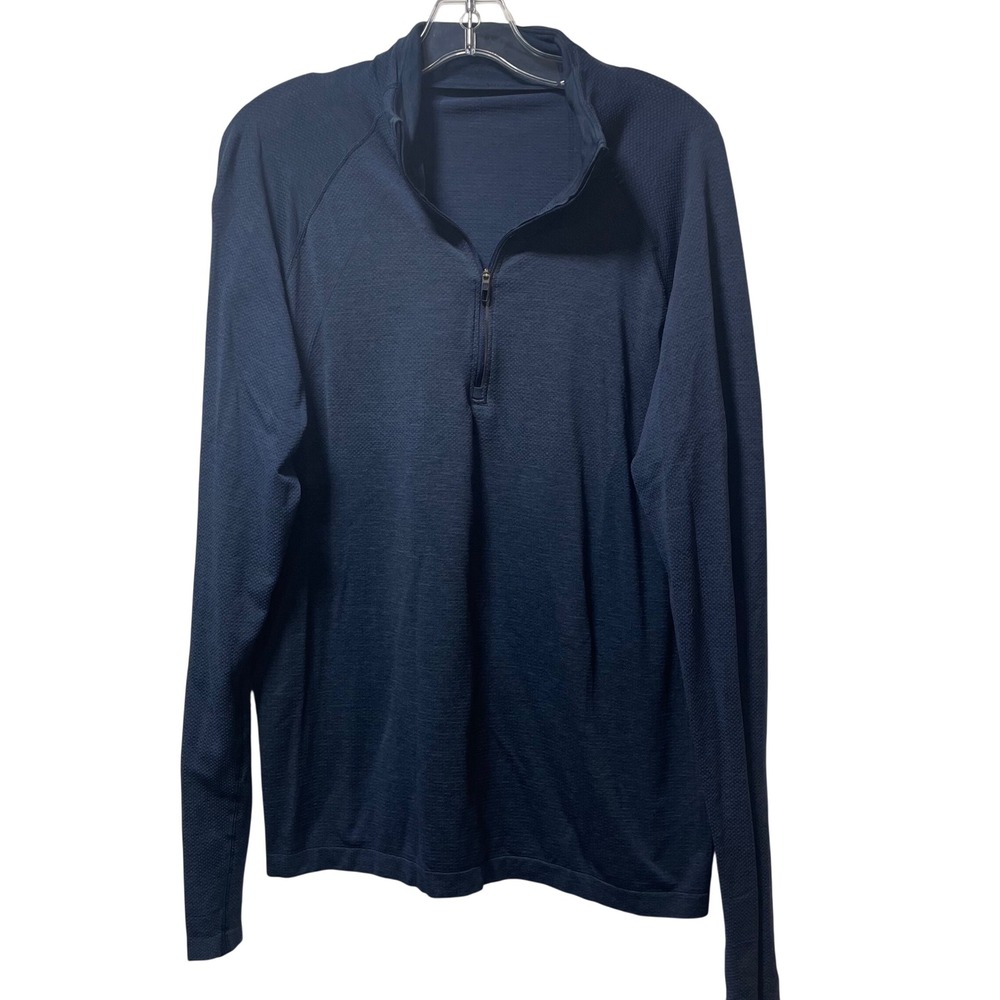 Lululemon Metal Vent Tech 1/2 Zip 2.0 Mens Large Navy Blue‎ Long Sleeve Pullover
